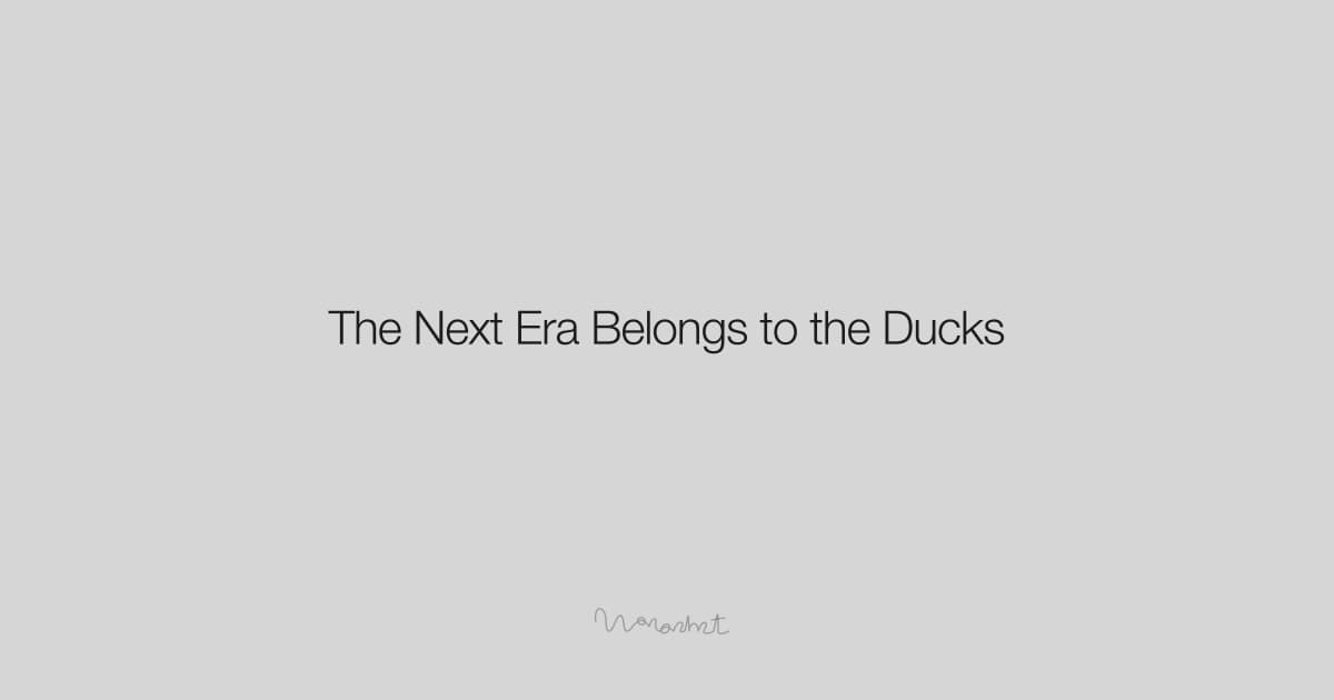 A duck emoji fused with a robot representing generalists thriving in the AI era